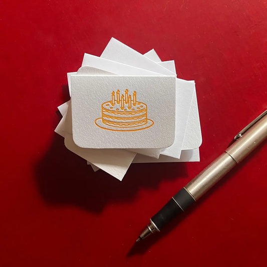 Birthday Cake Letterpress-Printed Gift Cards (set of 6)